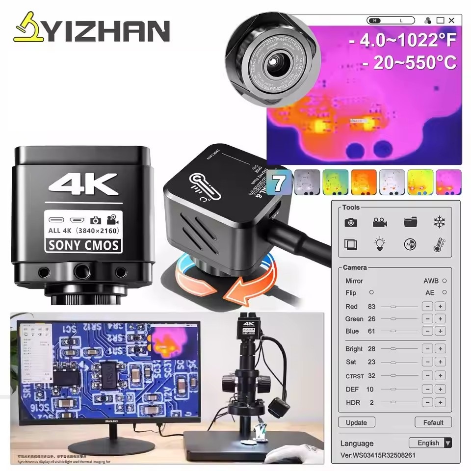 Electronics Repairing - Termocamera YIZHAN 256*192 Pixel 4K, Microscopio