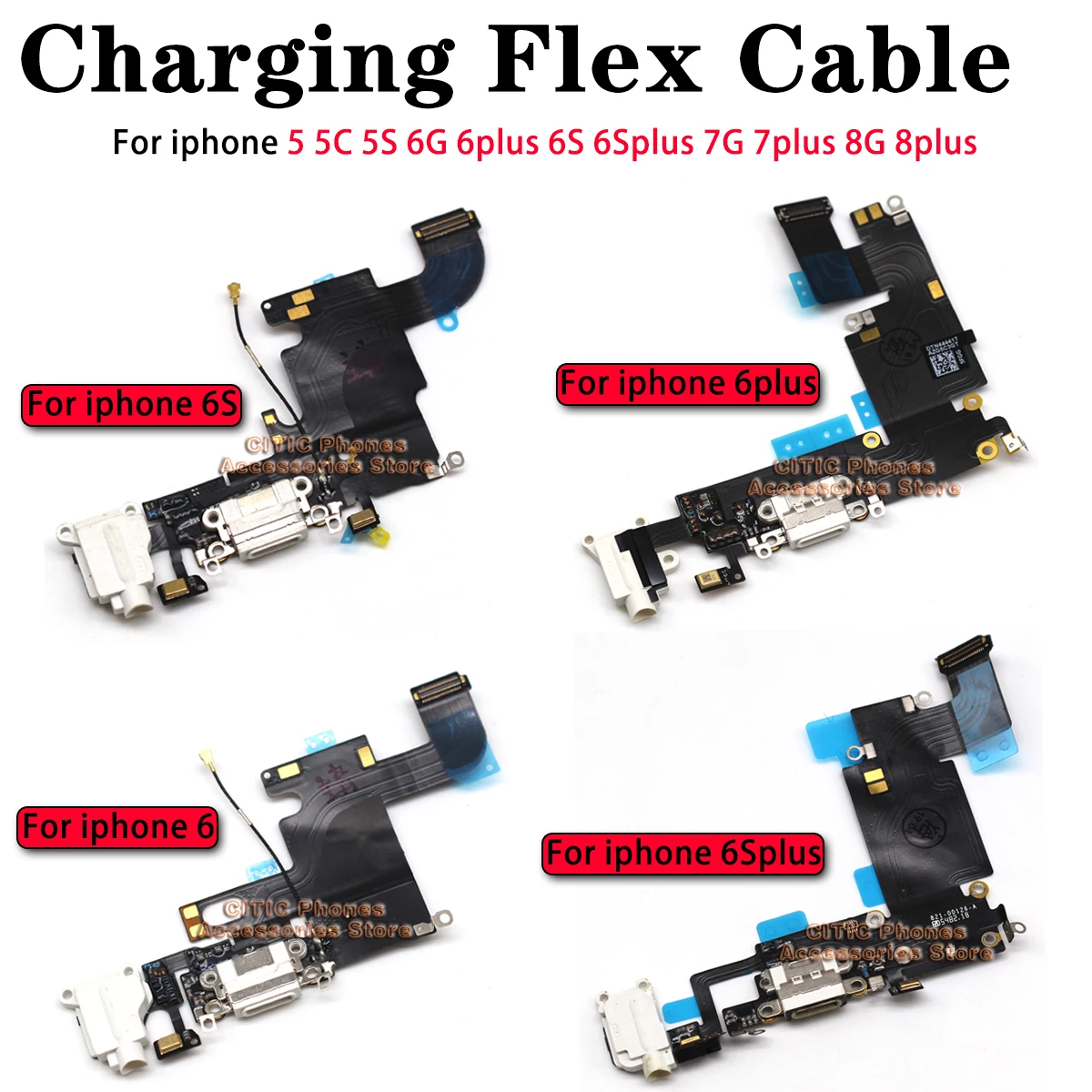 Charging Port Flex - 5 pezzi per iPhone 6 6S